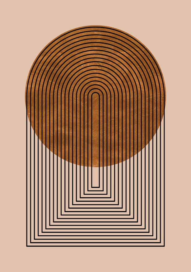 Quadro Mid Century Rust Circle - Obrah | Quadros e Posters para Transformar a Parede