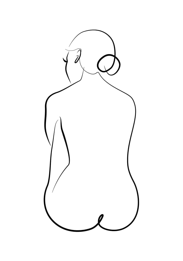 Quadro Nude Lineart 1 - Obrah | Quadros e Posters para Transformar a Parede
