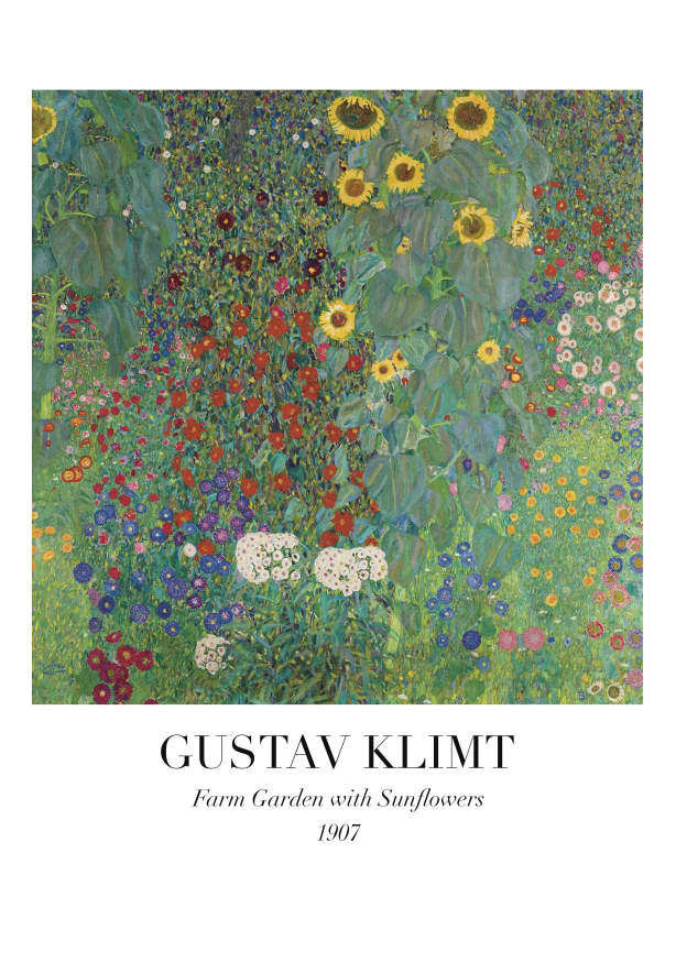 Quadro Farm Garden with Sunflowers I By Gustav Klimt