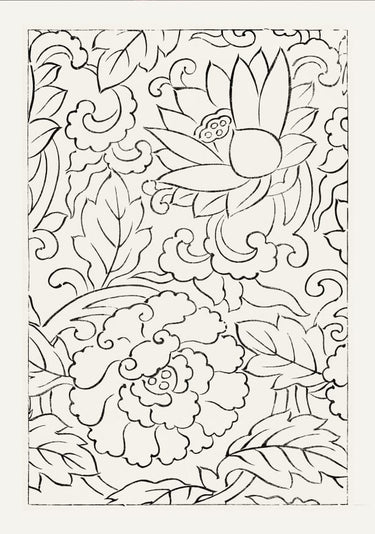 Quadro Vintage Woodblock Flowers - Obrah | Quadros e Posters para Transformar a Parede