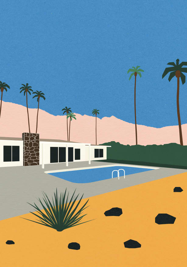 Quadro Palm Springs Bungalow - Obrah | Quadros e Posters para Transformar a Parede