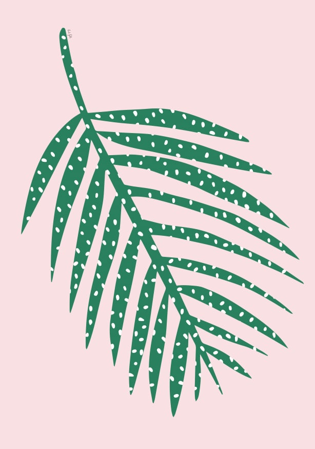 Quadro Polka Dot Leaf in Pink - Obrah | Quadros e Posters para Transformar a Parede