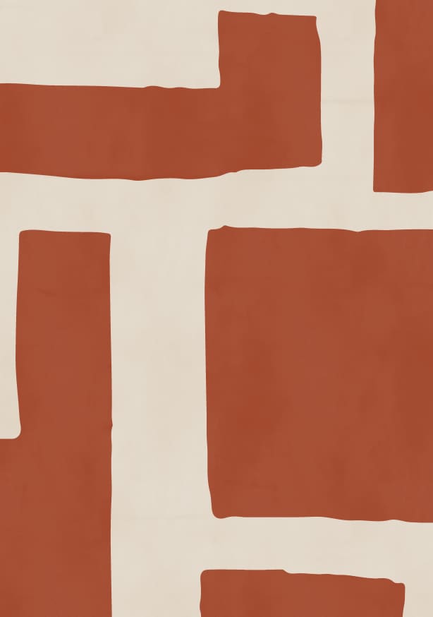 Quadro Red and White Abstract