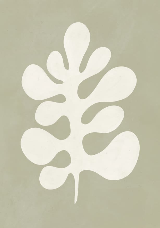 Quadro Sage Green Abstract Leaf - Obrah | Quadros e Posters para Transformar a Parede