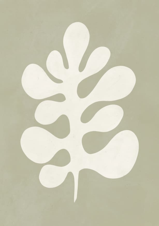 Quadro Sage Green Abstract Leaf