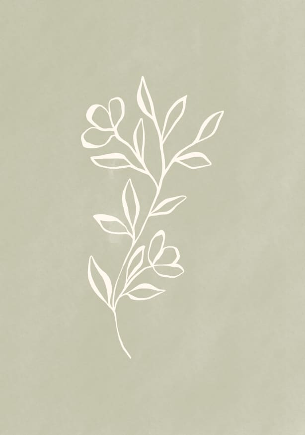 Quadro Sage Green Line Flower 2 - Obrah | Quadros e Posters para Transformar a Parede