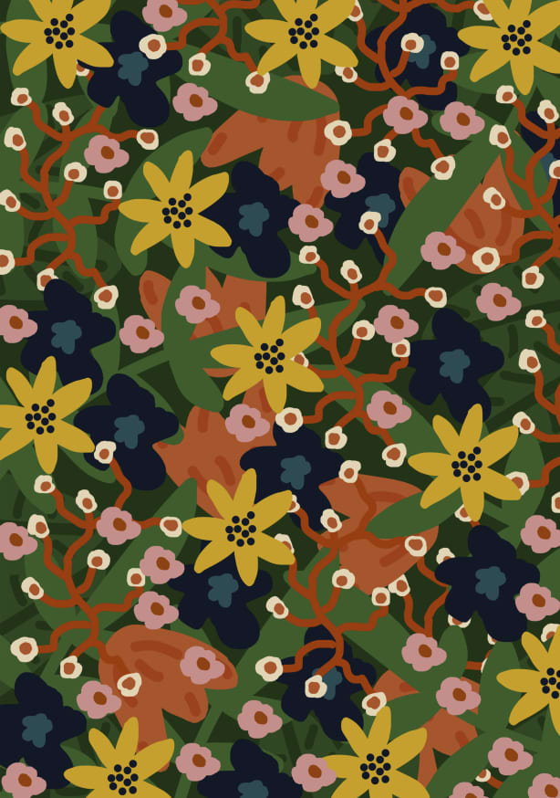Quadro Green Floral I