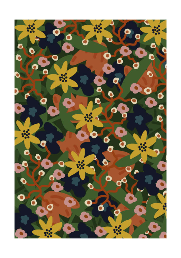Quadro Green Floral II