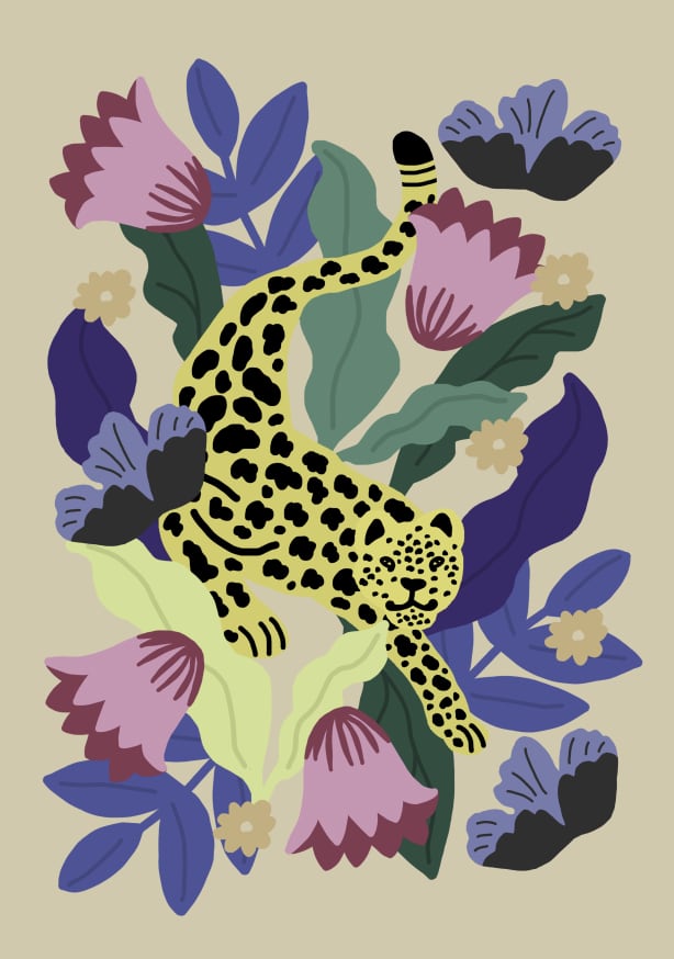 Quadro Jaguar with Flowers