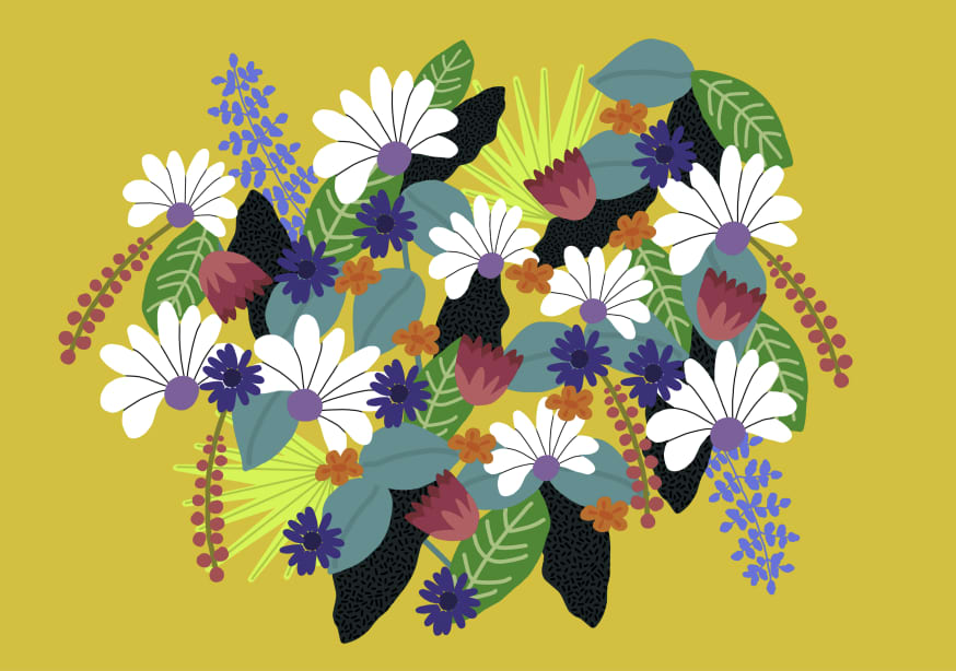 Quadro Tropical Flowers