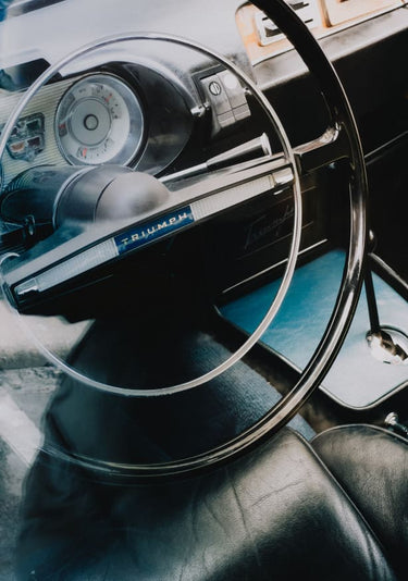 Quadro Vintage Oldtimer Triumph Car Interior