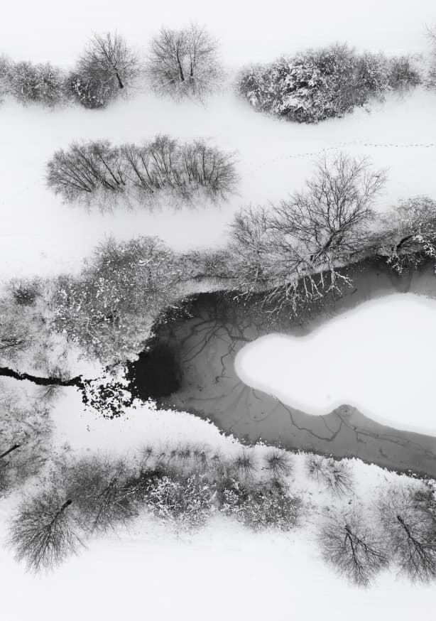 Quadro The Snowy Winter Wonderland Lake - Obrah | Quadros e Posters para Transformar a Parede