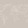 Quadro Geometrical World Map Beige Greige Creme - Obrah | Quadros e Posters para Transformar a Parede