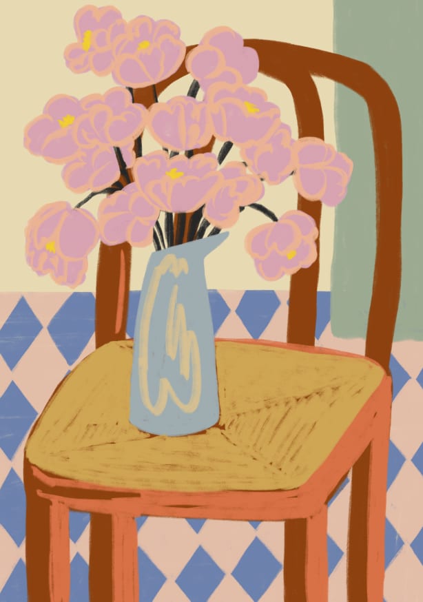 Quadro Flowers on a Chair