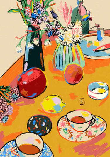 Quadro Tea and Flowers At Home