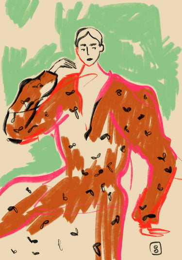 Quadro Woman in a Terracotta Dress