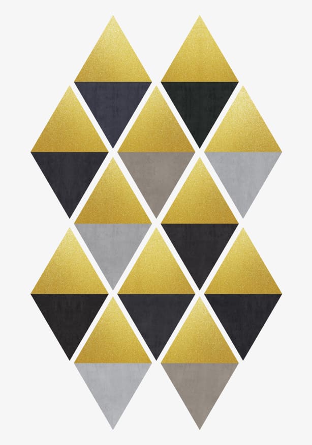 Quadro Triângulos de Ouro II - Obrah | Quadros e Posters para Transformar a Parede