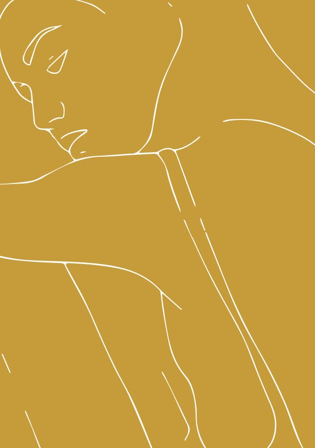 Quadro Woman Outline Mustard - Obrah | Quadros e Posters para Transformar a Parede