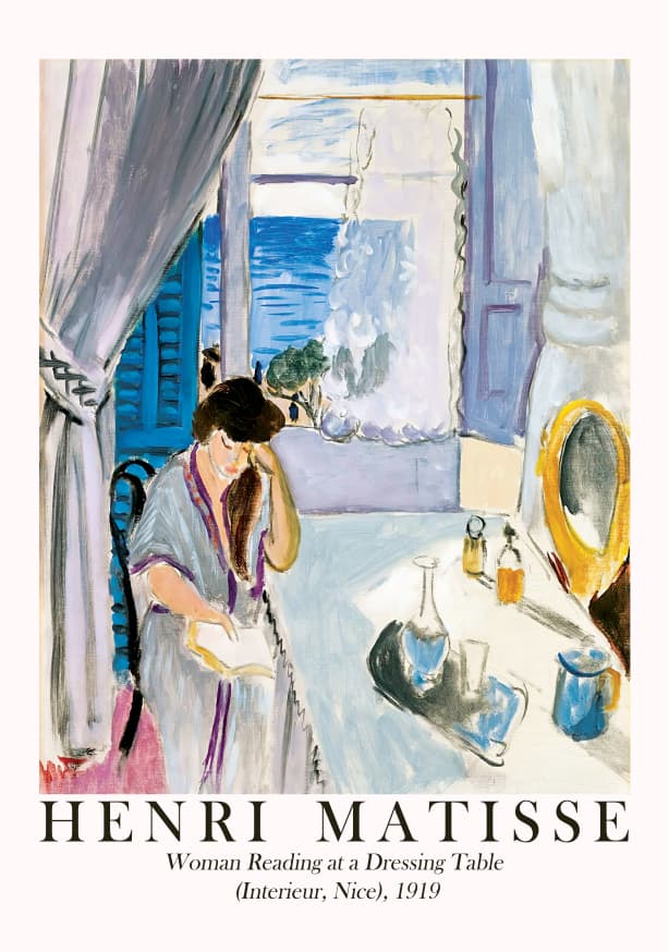 Quadro Woman Reading By Henri Matisse - Obrah | Quadros e Posters para Transformar a Parede